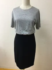 23区 タグ付き未使用 定価29000円 ドッキングワンピース グレーと黒の生地 サイズ36