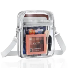 【在庫処分】ショルダーバッグ レディース 透明バッグ クリア ビニール 斜めがけ 推し活 [MoKo] セキュリティチェック対応 ストラップ調節可能 化粧ポーチ スタジアム/スポーツ/ビーチ/コンサート