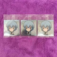 02.綾波レイ  3枚　エヴァンゲリヲン 新劇場版 シール ウエハース にふぉるめーしょん 補完計画 〜サードインパクト