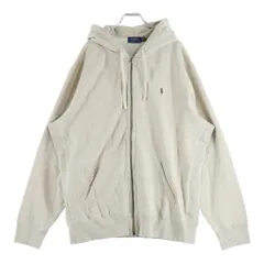 POLO RALPH LAUREN (ポロラルフローレン) フロント刺繍 ジップアップスウェットパーカー フーディー アイボリー