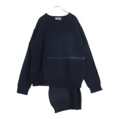 Yohji Yamamoto (ヨウジヤマモト) RAYON CREWNECK KNIT レーヨン クルーネックニット ブラック HJ-K03-192-1のサムネイル