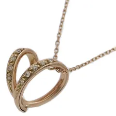 (ラスト1点) 4℃ ヨンドシー 天然ダイヤ ネックレス ハート K18PG 18金 ピンクゴールド 2.3g 10石 豪華 定番 ギフト 仕上げ済【♀】【S】【レディース】★■591789【中古】