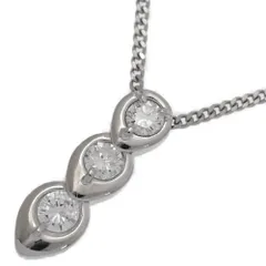 (ラスト1点) 0.567ct/3連/三連 3P･ダイヤモンドネックレス･ペンダント/Pt900-Pt850-7.2g/プラチナ 翌日配送可【♀】【N】【レディース】★■593914【中古】
