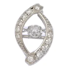 (ラスト1点) 0.167ct 揺れる ダイヤ ダンシングストーン ペンダントトップ K18WG 18金 0.11ct 1.0g ネックレスヘッド 豪華 仕上げ済【♀】【S】【レディース】★■593382【中古】