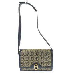 (ラスト1点) CELINE セリーヌ Cキャンバス 染みあり ショルダーバッグ/ブラック/翌日配送可【♀】【C】【レディース】★■595596【中古】
