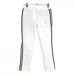アディダス パンツ 白×黒 サイド3ライン  レディース M ゴルフウェア adidas
