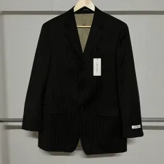 Calvin Klein ブラック ストライプ スーツ ジャケット (新品)