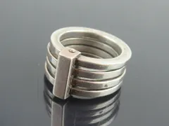 GUCCI グッチ リング 指輪 シルバー ロゴ シルバー925 4連 シルバーアクセサリー ブランドアクセサリー  rk7966