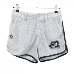 クアルトユナイテッド ショートパンツ グレー×ネイビー パイル地  レディース M ゴルフウェア CUARTO UNITED