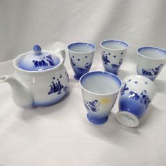 有田焼 ティーポット＆カップ 5客 陶器 洋食器 保管品 R947