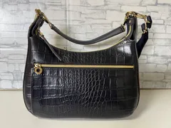 【H3-61】◇ Modaprincipe　クロコダイル型押しレザー　2way ショルダーバッグ　紺色
