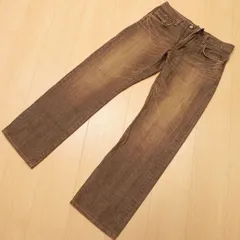 )60★ 日本製 EDWIN エドウィン 404XV ブラウン カラージーンズ w31 デニム パンツ ユーズド加工 古着