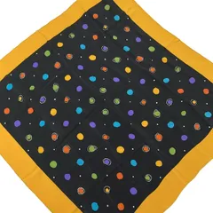 DIOR/ChristianDior(ディオール/クリスチャンディオール) スカーフ - 黒×ダークイエロー×マルチ