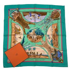 未使用タグ付き HERMES エルメス プチカレ 古き良きアメリカ スカーフ