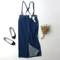 新品 SOMETHING サムシング デニム サロペットスカート ワンピース ジャンスカ M (76E＋9879)26H