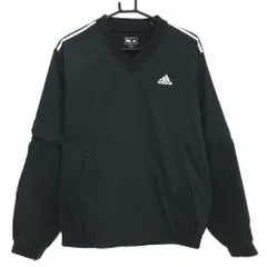 アディダス スニード 黒×白 ロゴ刺しゅう 3ライン 裏地メッシュ ブルゾン メンズ M/M ゴルフウェア adidas