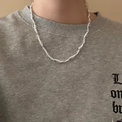 n65 ネックレス チェーンネックレス シルバー パール ビーズ