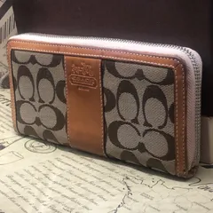コーチ 長財布 ラウンド シグネチャー カード FZ466