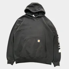 Carhartt Original Fit Midweight Hooded Logo Sweatshirt K288 袖プリント パーカー カーハート オリジナルフィット ブラック 古着 ビッグシルエットサイドロゴパーカー メキシコ製 ワッペンロゴ
