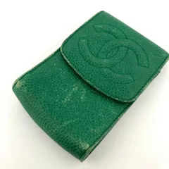 【鑑定済み】正規品 シャネル CHANEL ココマーク キャビアスキン キーコインケース グリーン