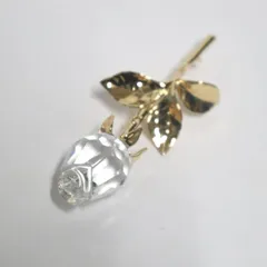 スワロフスキー Swarovski ブローチ ローズ 薔薇 花 ゴールド クリスタル 花モチーフ アクセサリー レディース エレガント コレクション 上品 フォーマル ジュエリー 美品