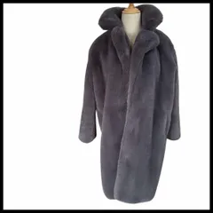 アウター　グレー ファー ロングコート　防寒　レディース　女性　冬　ファーコート