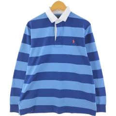古着 ラルフローレン Ralph Lauren POLO RALPH LAUREN CLASSIC FIT ボーダー柄 長袖 ラガーシャツ メンズL相当/eaa530789