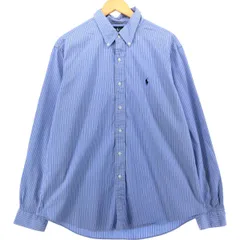 古着 ラルフローレン Ralph Lauren CUSTOM FIT 長袖 ボタンダウンストライプシャツ メンズXL相当/eaa540745