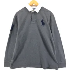 古着 ラルフローレン Ralph Lauren POLO by Ralph Lauren ビッグポニー 長袖 ラガーシャツ メンズL相当/eaa541437