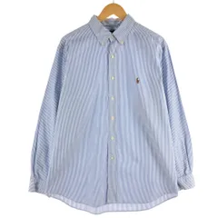 古着 ラルフローレン Ralph Lauren CLASSIC FIT クラシックフィット 長袖 ボタンダウンストライプシャツ メンズXXL相当/eaa561512