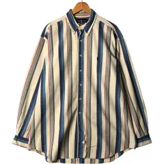 古着 ラルフローレン Ralph Lauren マルチストライプ 長袖 ボタンダウンストライプシャツ メンズXL相当/eaa572993