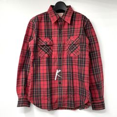 【中古】DELUXEWARE 50s バッファローチェック フランネルシャツ サイズL レッド/ブラック デラックスウェア[17]