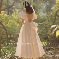 ウェディングドレス 花嫁 二次会 ウエディングドレス 結婚式 ロングドレス Aラインドレス パフスリーブ 前撮り 半袖 リゾート サマーブライ