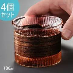 【新品?未使用】 4点セット 180mL 耐熱ガラス グラス ガラスコップ ガラスぐいのみ?おちょこ ローグラス 冷茶グラス ティーグラス 結露しに