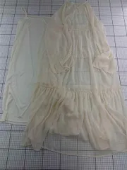 ◇ Θ ルエレ Louere シフォンティアードワンピース インナー付き ベージュ系 S レディース E  【1512220063356】