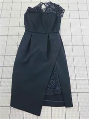 ◇ Θ ラグナムーン LAGUNAMOON レース切替ミディワンピース ネイビー系 S レディース E  【1512220067262】