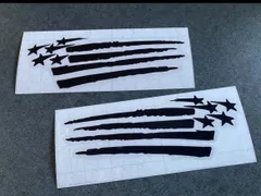 01USフラッグステッカー 中サイズ左右 セット《カラー選択可》送料無料