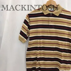 MACKINTOSH LONDON マッキントッシュ ロンドン ボーダー ポロシャツ 茶赤白 M メンズ G1P83-707-45 M 茶赤白  メンズ ファッションのサムネイル