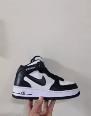 240 ナイキ×ステューシー エアフォース1 ミッド07 SP ブラックアンドライトボーン 廃盤実物