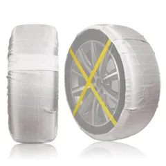 新品 布製 タイヤチェーン 非金属 チェーン スノーソック スノータイヤチェーン 駆動輪2本分 振動無し 騒音無し タイヤを傷まない タイヤ 滑り止め ジャッキアップ不要 インストールが簡単 雪道･凍結･砂道･泥道 冬の必需品 軽自動車 チェーン規制対応 日本