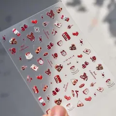 匿名配送⭐︎ネイルシール　立体　3D  レッド　赤　ハイヒール　ハート　レディ　369