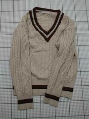 ◇ Θ ケービーエフ KBF KB97-22S030 ケーブル編みVネックニット ベージュ系 レディース E  【1512220065336】
