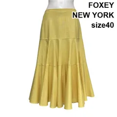 ◇ フォクシーニューヨーク FOXEY NEW YORK ジョセフィン ロングスカート フレア ティアード 21SS 黄色 40 L 11号 レディース S6A298のサムネイル