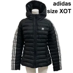 ■ アディダス adidas フード付 スリムフィットキルティングダウンジャケット トレフォイル 3ストライプ XOT 3L 15-17号 レディース S6A288