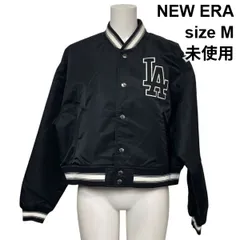 ◇ 未使用 ニューエラ NEW ERA ナイロン ヴァーシティジャケット スタジャン 長袖 ドジャースコラボ MLB LA 黒 M 9号 レディース S6A284