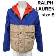 ラルフローレン マウンテンパーカー フィッシングジャケット ヴィンテージ ブルー ベージュ オレンジ コットン S 170/92A S メンズ S6A276