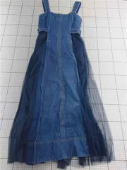 ◇ Θ メルシーボークー MERCURYDUO デニム×チュールワンピース F レディース E  【1512220066302】