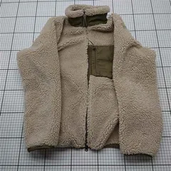◇ ⊇ ユニクロ UNIQLO ボアフリースジャケット ベージュ系 Sサイズ メンズ E  【1512220066951】