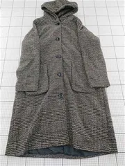 ◇ ⊇ デイ クローゼット Day Closet tops1354 フード付きチェック柄コート Mサイズ レディース E  【1512220066678】