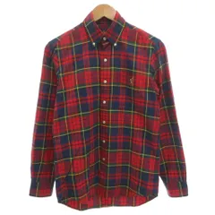 ラルフローレン RALPH LAUREN BDシャツ XS 赤 レッド チェック柄 ボタンダウンカラー ポニー刺繍 長袖 /FF ■GY14